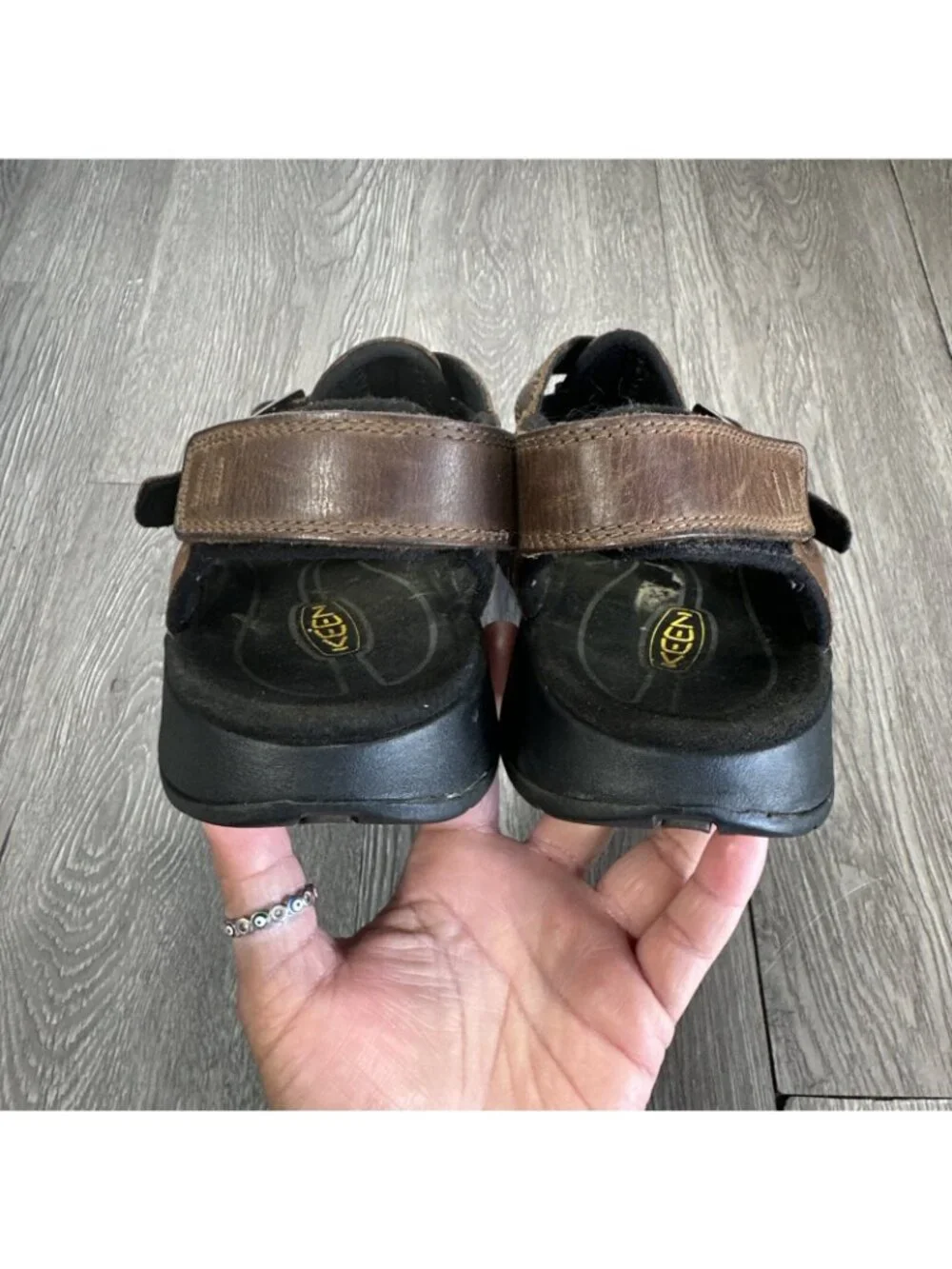 Keen Leather Sandals Mens Size 10 Brown Hiking Closed Toe Buckle Adjustable
